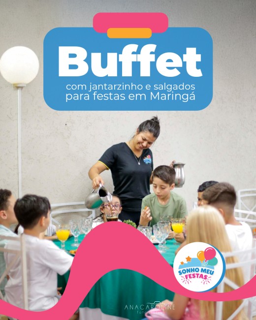 Buffet com jantarzinho e salgados para festas em Maringá