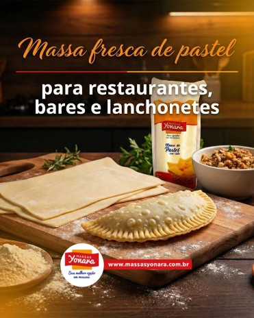 Massa fresca de pastel para restaurantes, bares e lanchonetes