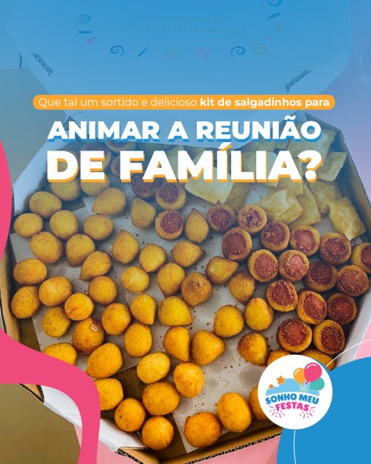 Que tal um sortido e delicioso kit de salgadinhos para animar a reunião de família?