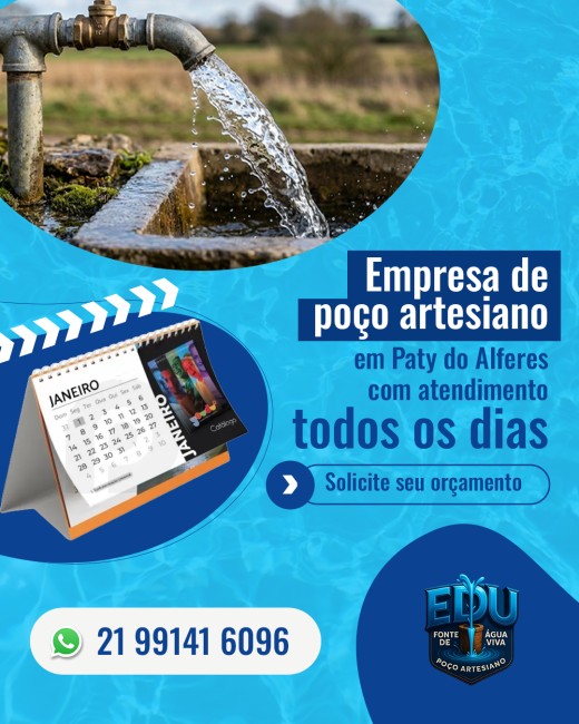 EMPRESA DE POÇO ARTESIANO EM PATY DO ALFERES COM ATENDIMENTO TODOS OS DIAS