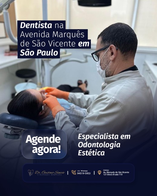 Dentista na Avenida Marquês de São Vicente em São Paulo especialista em Odontologia Estética