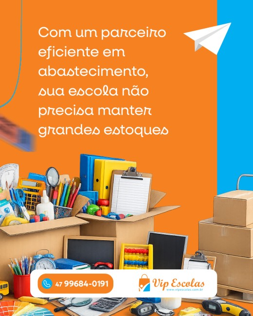 Com um parceiro eficiente em abastecimento, o estabelecimento de ensino não precisa manter grandes estoques