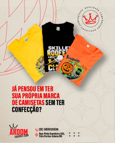 Já pensou em ter sua própria marca de camisetas sem ter confecção?