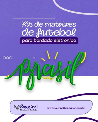 Kit de matrizes de futebol para bordado eletrônico