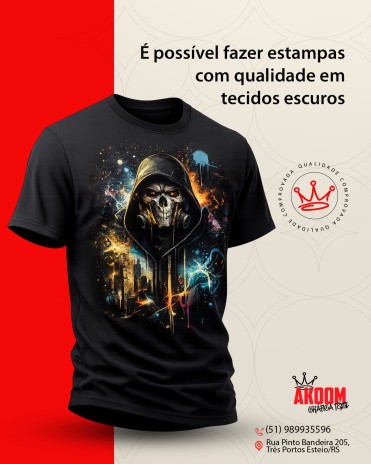 É possível fazer estampas com qualidade em tecidos escuros