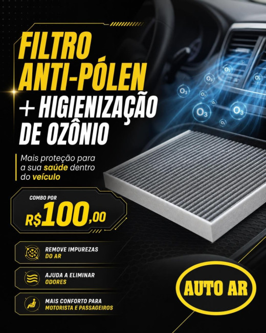 Filtro e higienização de ozônio
