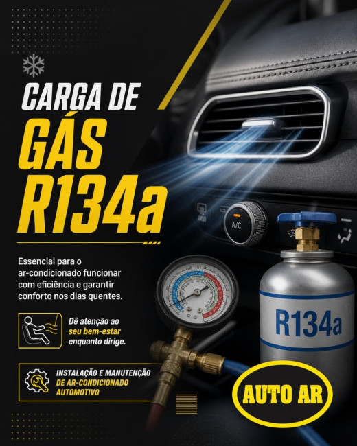 Carga de gás R134a